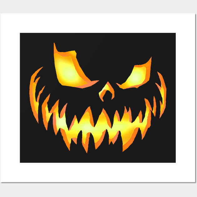 Pumpkin Face Wall Art by MalSemmensArt